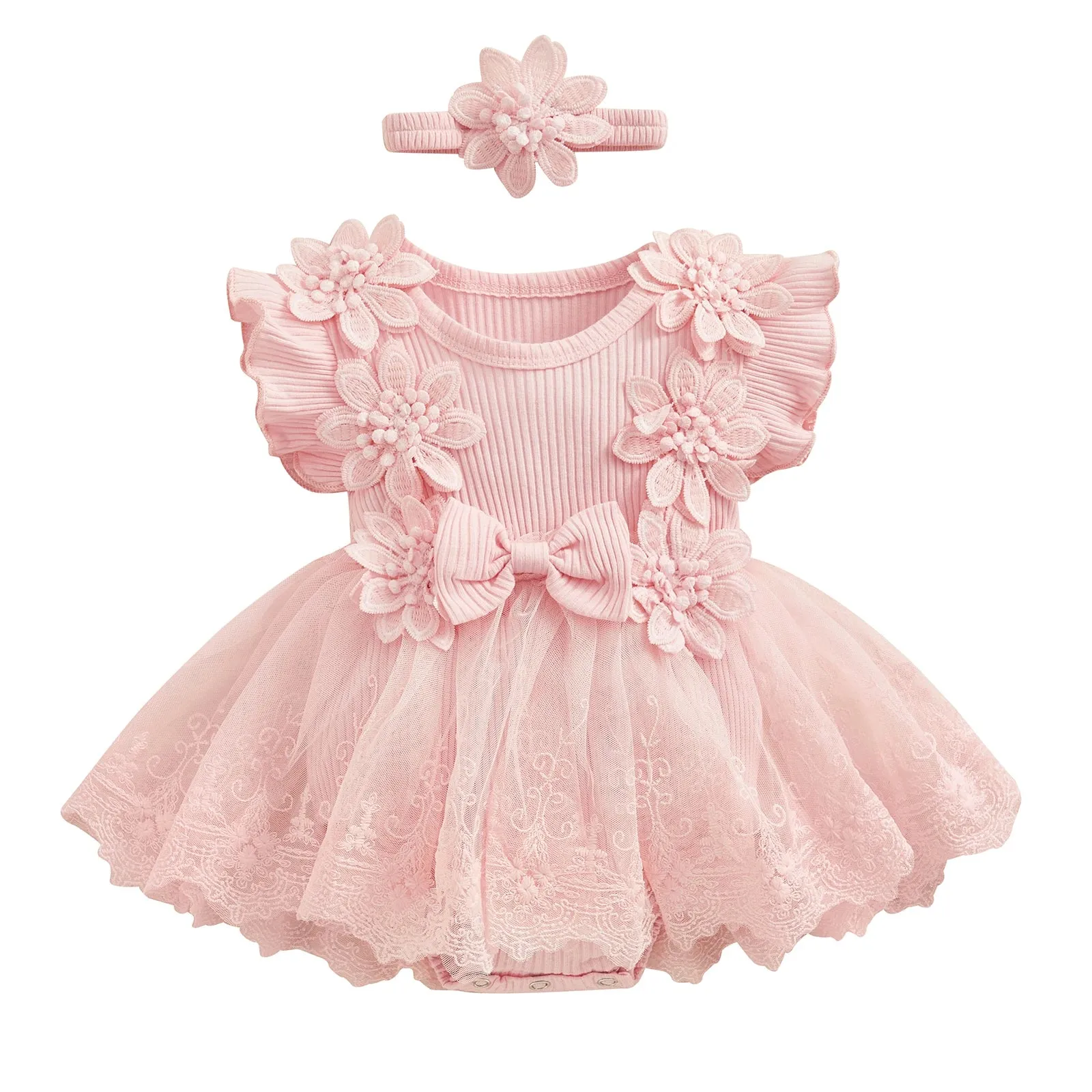 The Pretty Bouquet Lace Romper Dress