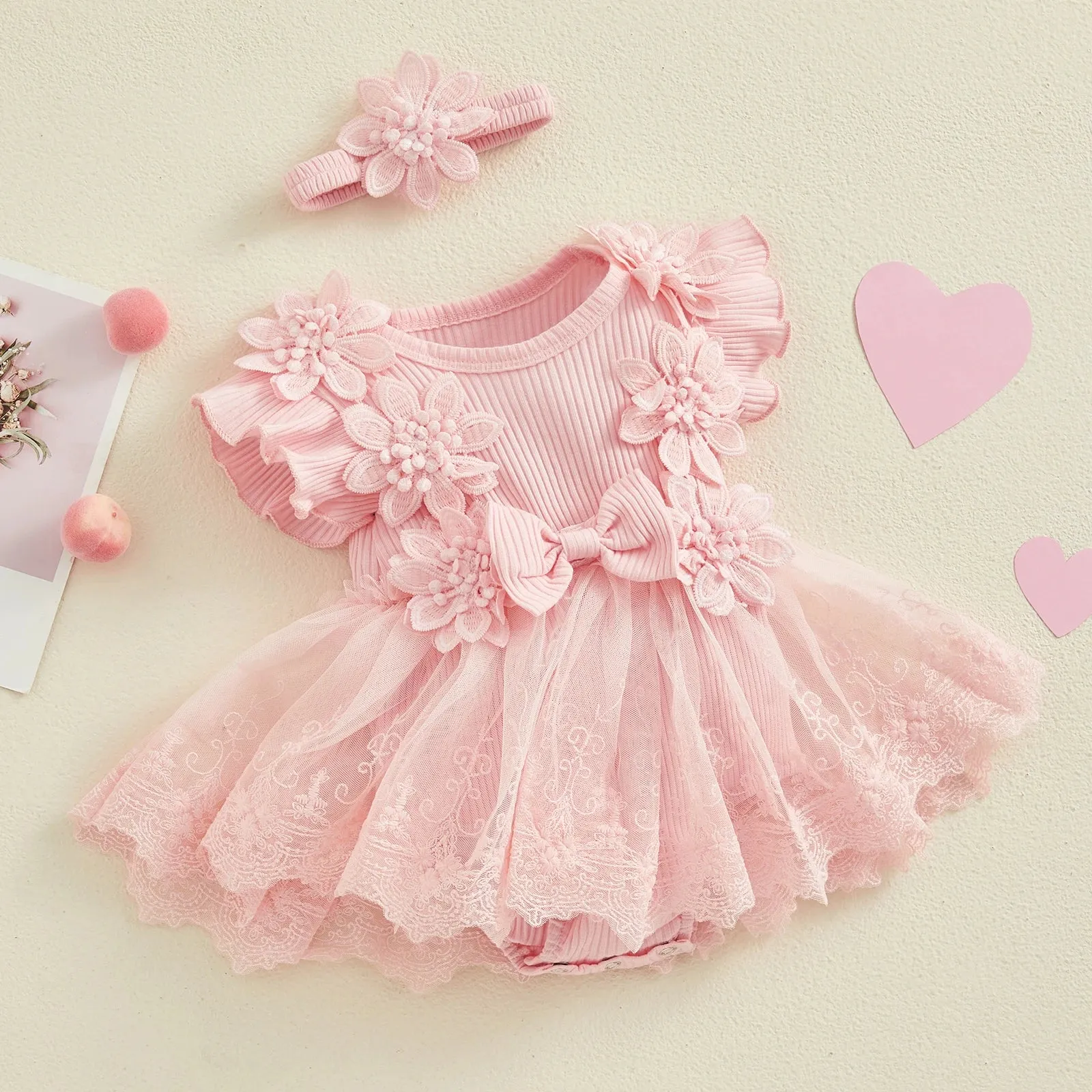 The Pretty Bouquet Lace Romper Dress
