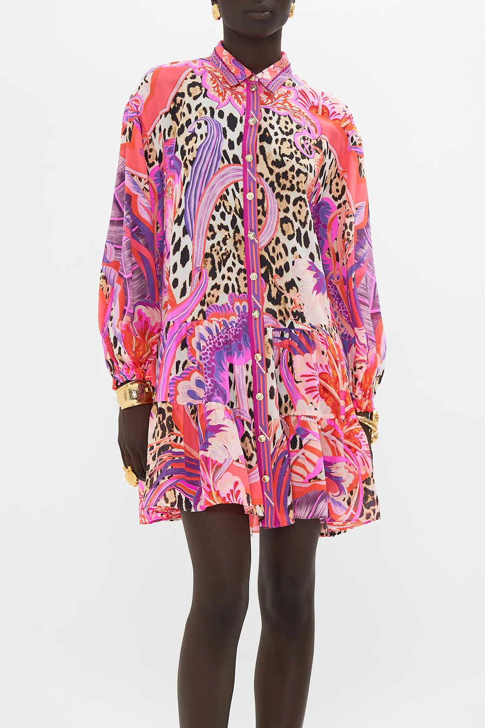 TIERED SHIRT DRESS VIOLA VINTAGE