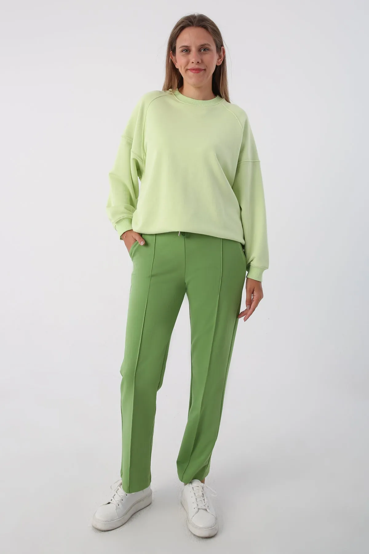 TLD Women Allday Green Pocketed Sweatpants - Dormagen