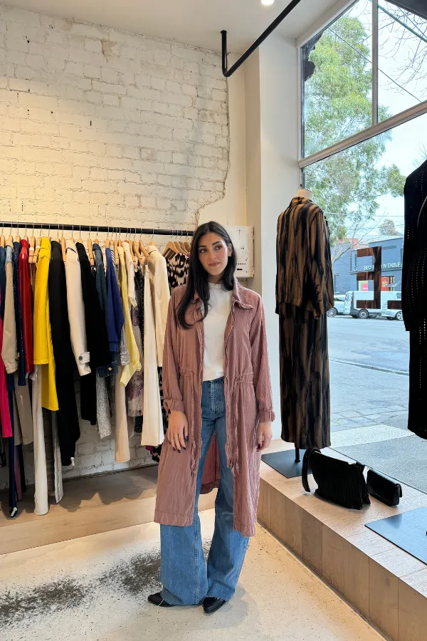 Transit Par Such | Silk Trench Coat - Rose