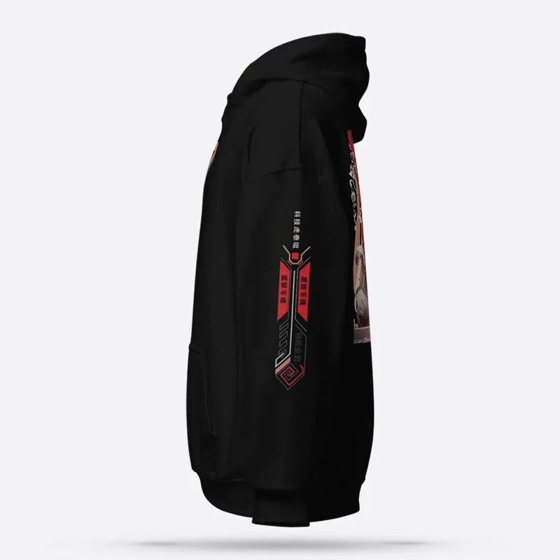 Urban Samurai Pullover Black Graphic Hoodie Premium