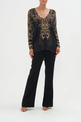 V NECK PRINTED JUMPER THE NIGHT IS NOIR