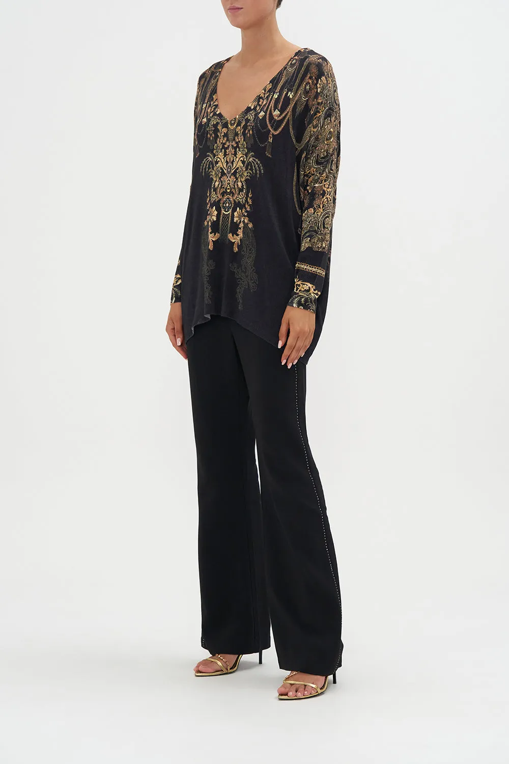 V NECK PRINTED JUMPER THE NIGHT IS NOIR