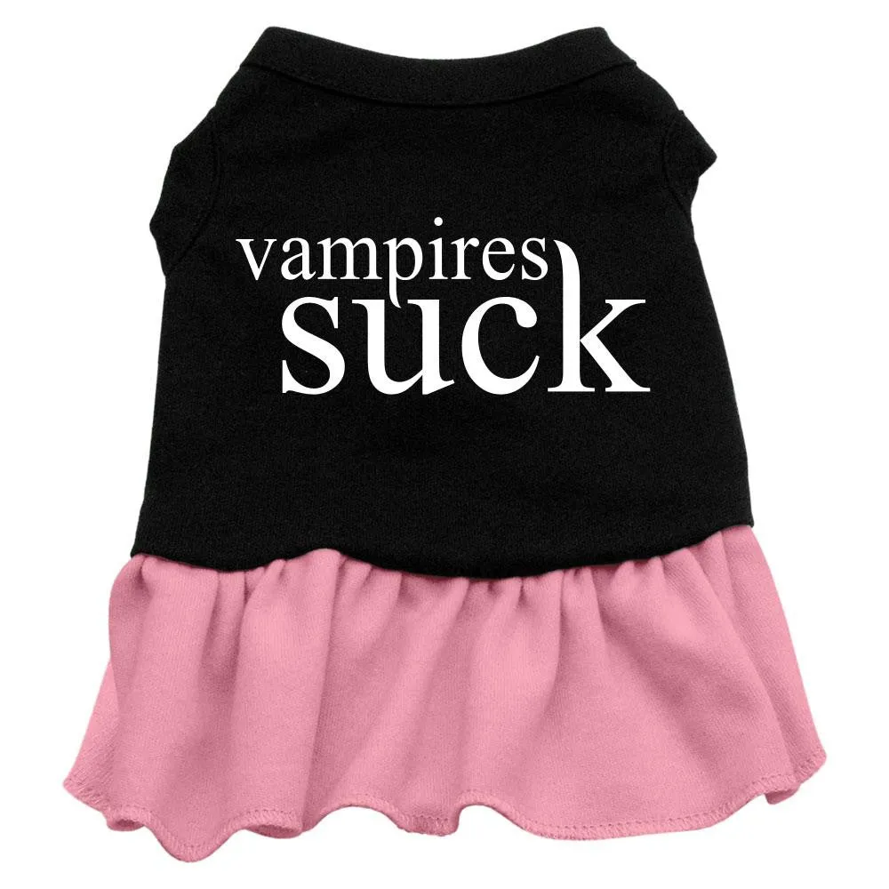 Vampires Suck Screen Print Dress Black with Pink Med (12)