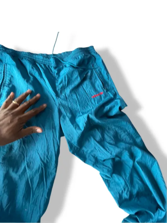 Vintage Adidas Nylon Turquoise sweat pant in XL| L33 W36| SKU 4792