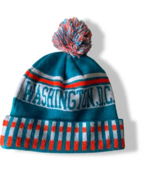 Vintage Blue washington D.C knitted beanie hat| SKU 4775