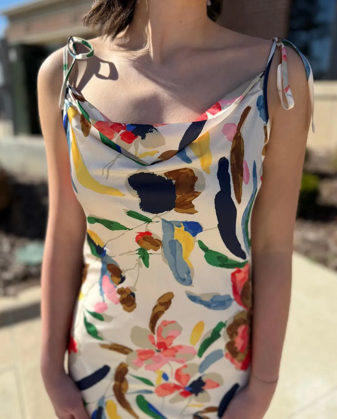 Watercolor Floral Slip Dress