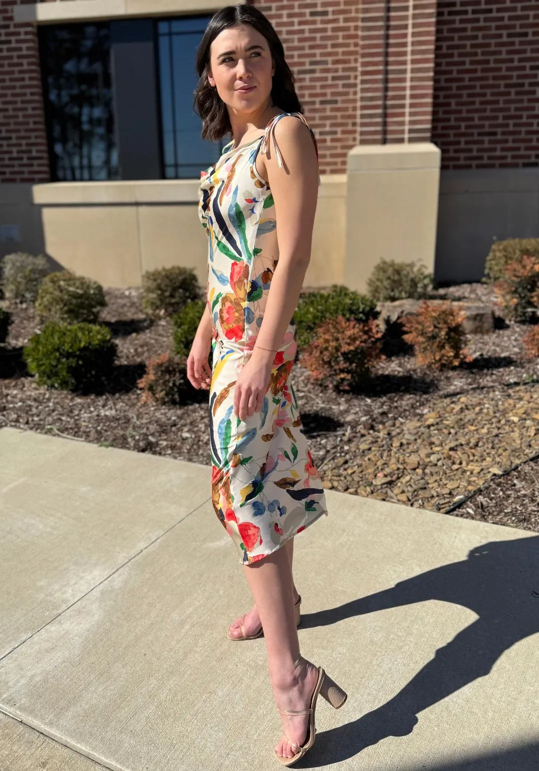 Watercolor Floral Slip Dress