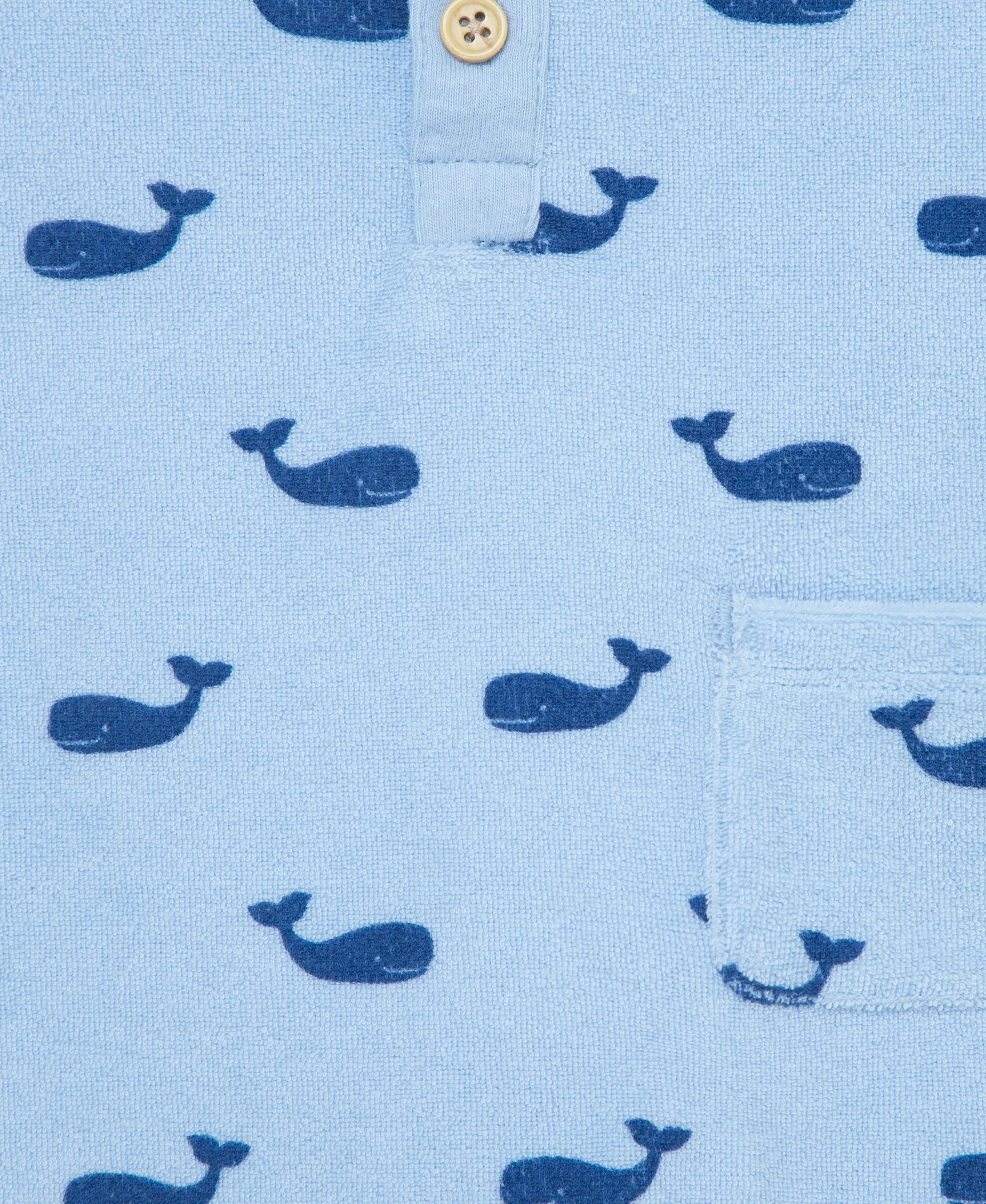 Whales Terry Romper & Hat Set