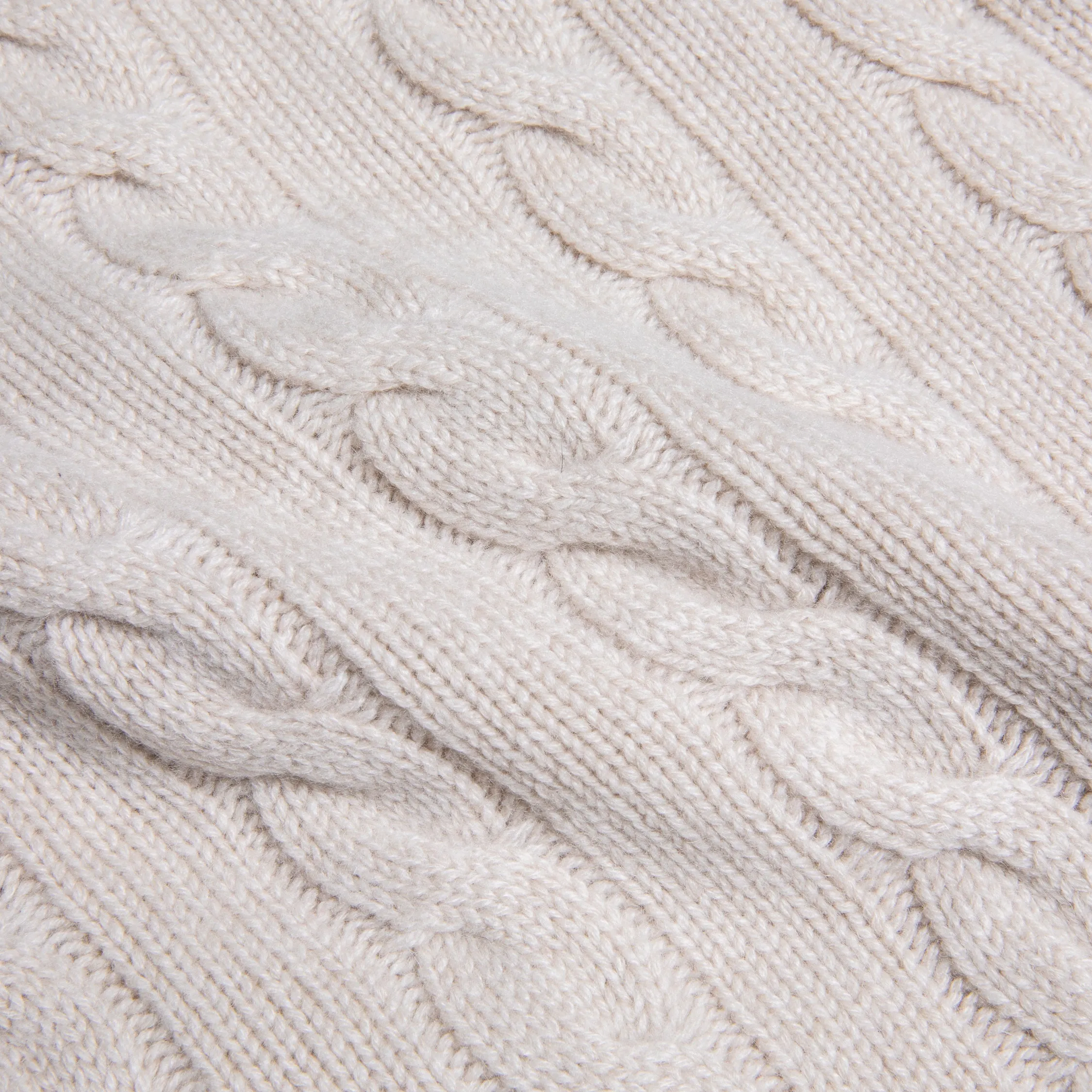 William Lockie Chirnside Cashmere Cable Crew Neck Hessian