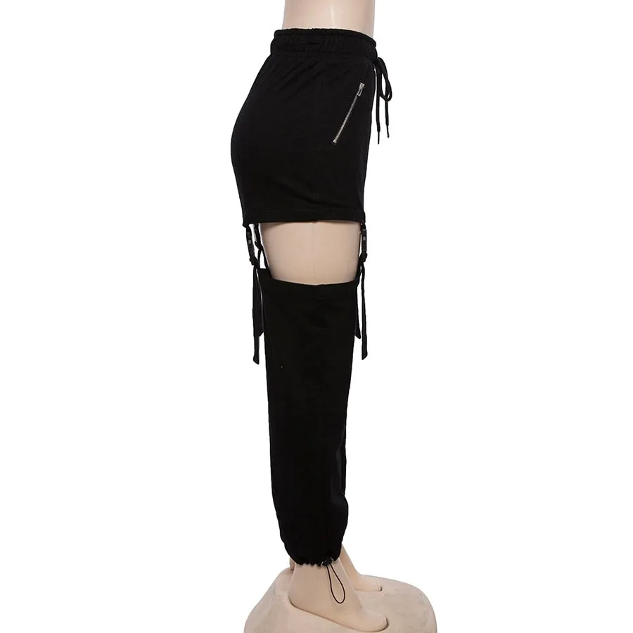 Women's Autumn Cotton High-Waist Loose Cargo Pants