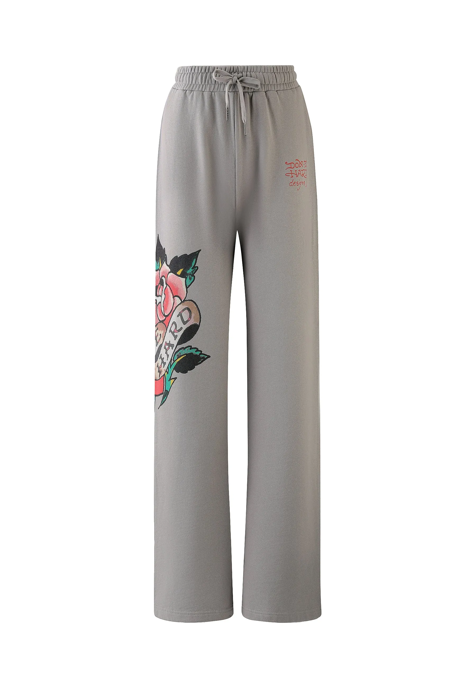 Womens Love Hard Relaxed Sweat Pants Trousers -  Grey