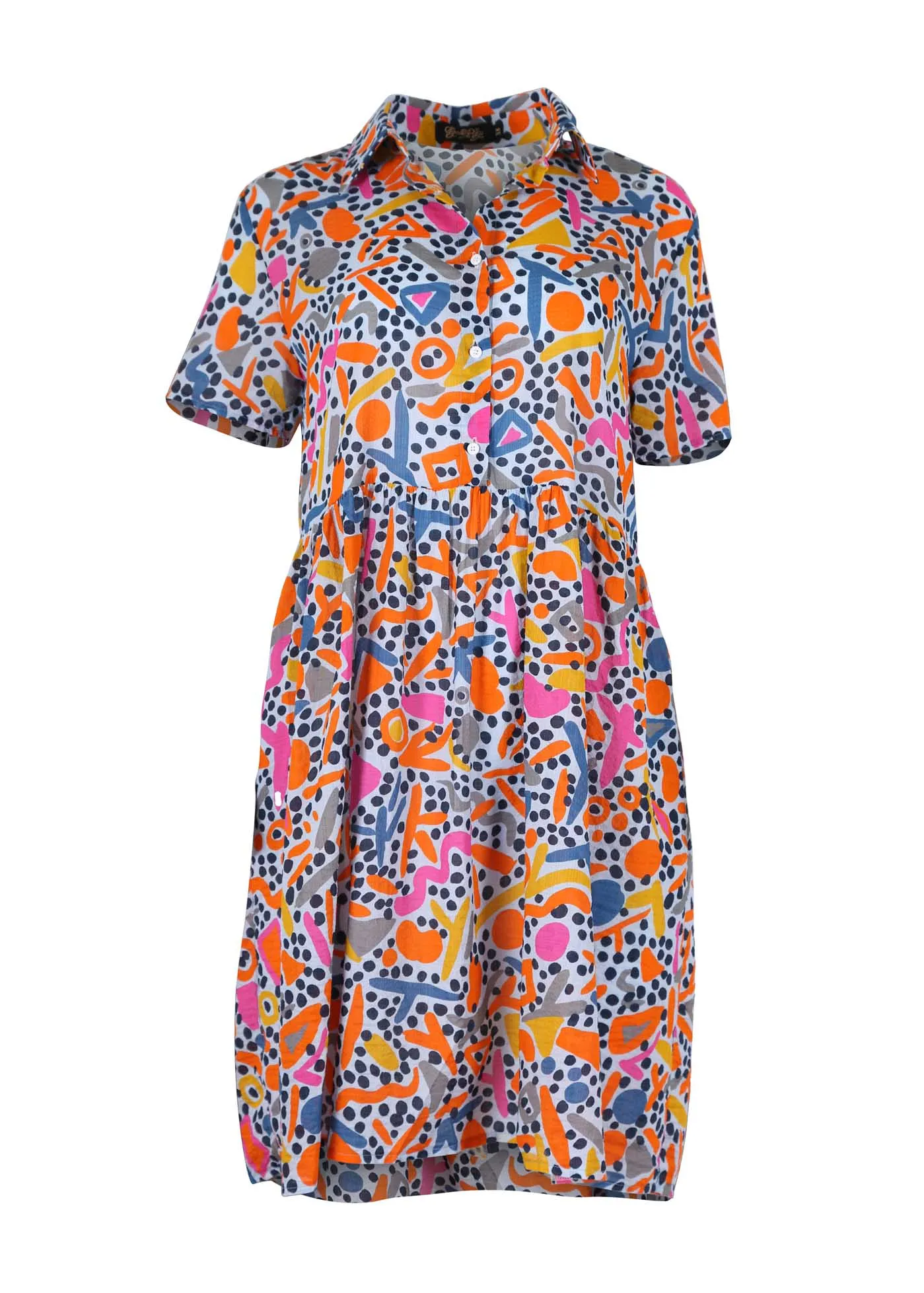Wonderland Villa Dress Blue in Seersucker
