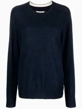 Wool-blend crew-neck jumper